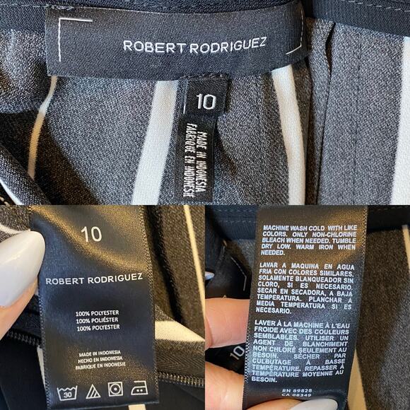 Roberto Rodriguez Pleated Black Solid and Striped Maxi Skirt, size 10 - Picture 5 of 5